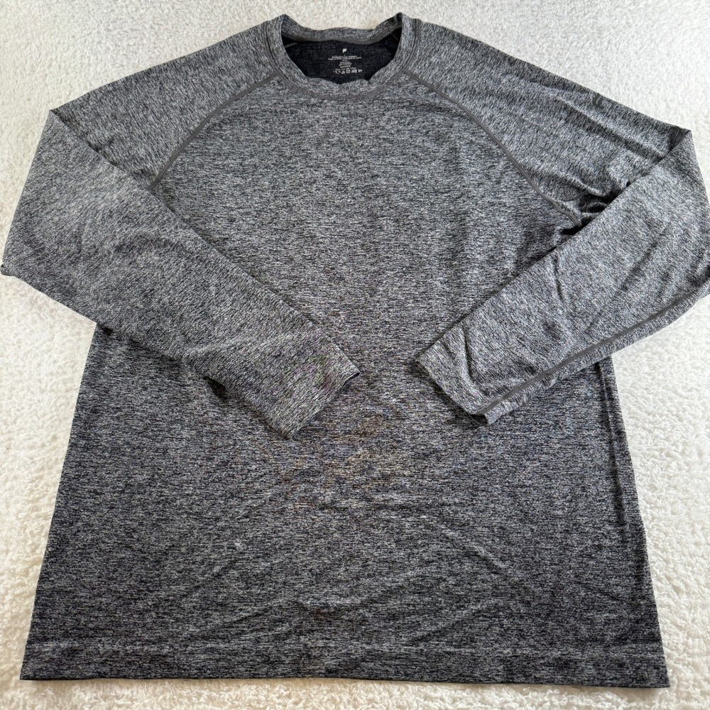 Fabletics Long Sleeve Shirt Mens Large Grey Pre-owned Space Dye Raglan Athletic